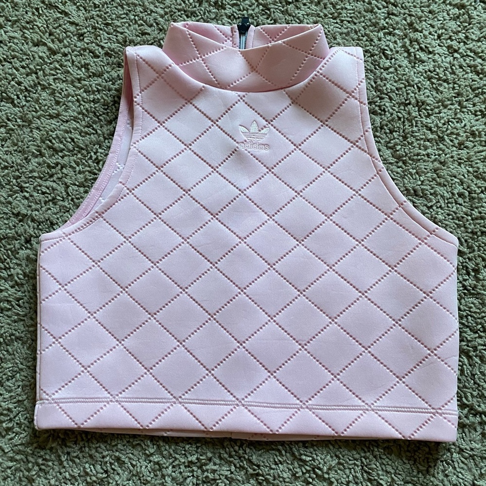 Adidas pink crop top
